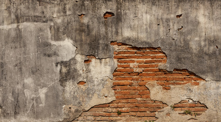 Old damage brick wall background