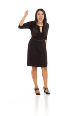 Fototapeta premium Model angry scolding and pointing