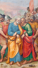 Fototapeta na wymiar Rome - fresco of st. Peter and st. Paul in bond