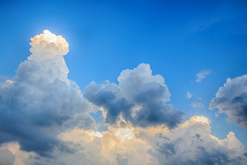 Clouds before storm with blue sky