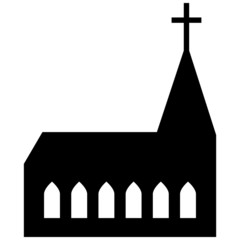 Kirche, Icon, Vektor, schwarz, freigestellt