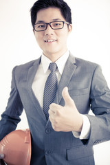 Happy young asian engineer