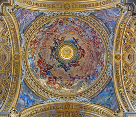 Fototapeta na wymiar Rome - Trinity fresco in cupola of church Chiesa Nuova 