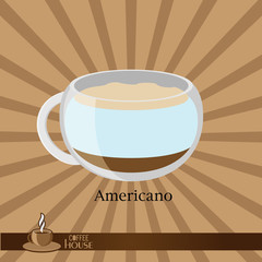 The coffee cup on a brown background.