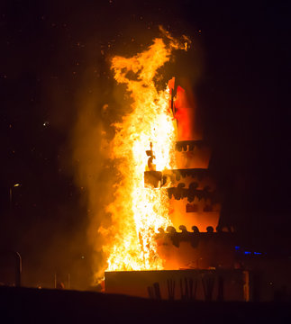Night of Saint Anastasi. Burning demon