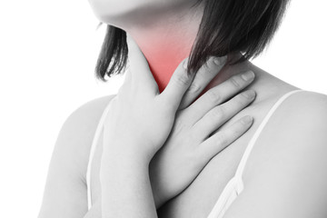 Sore throat of a women