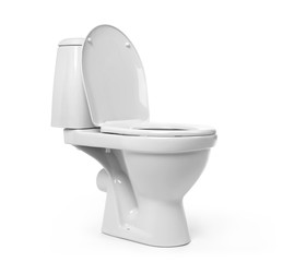 Open toilet bowl isolated on white background