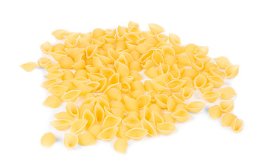 Close up of Italian pasta shells. 