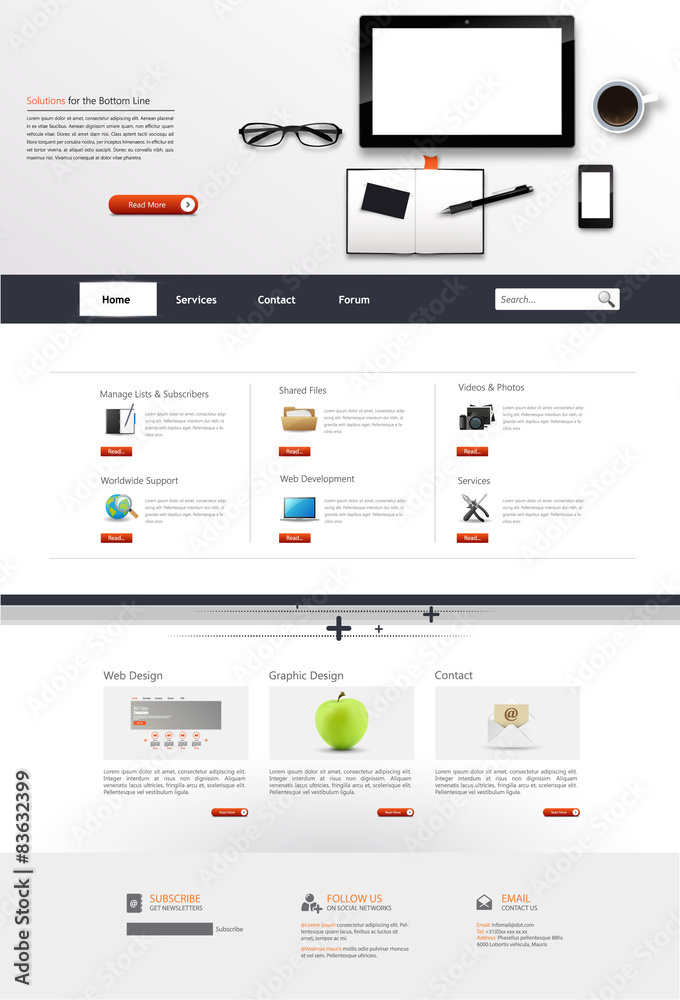 Poster modern clean website template vector