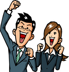 喜ぶビジネスマン