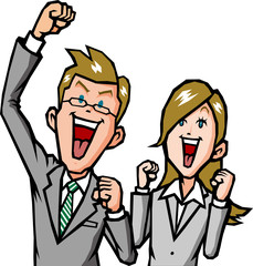 喜ぶビジネスマン