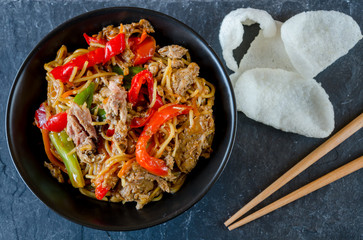 Chinese duck and noodles