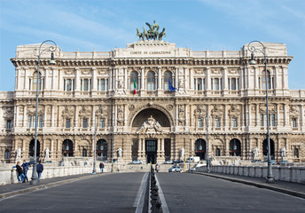 Fototapeta na wymiar Rome - The facade of Palace of Justice - Palazzo di Giustizia.