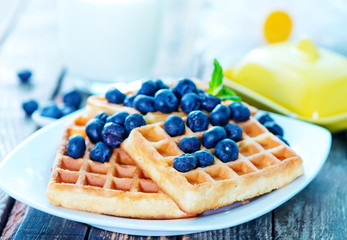 waffle with blueberry