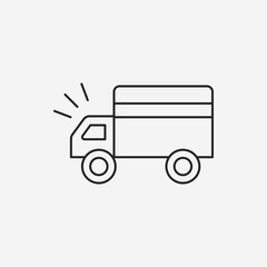 cargo truck line icon