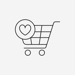 shopping cart line icon