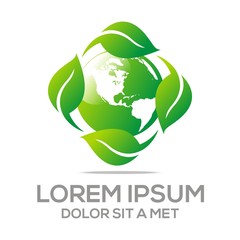 Logo Idea Global World Imagination Leaves