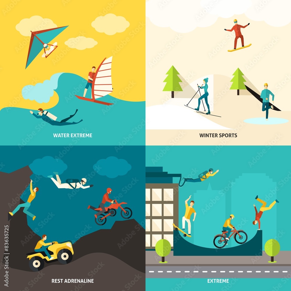 Canvas Prints extreme sports set