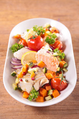 fish fillet and vegetable