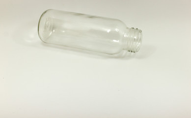 Isolate glass bottle with space