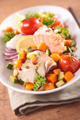 fish fillet and vegetable