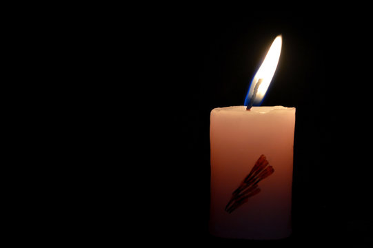 Beautiful candlelight on black background
