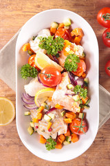 fish fillet and vegetable