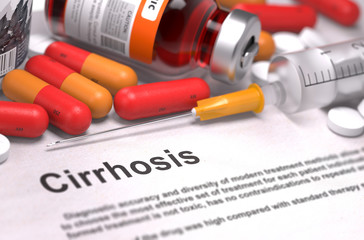 Diagnosis - Cirrhosis. Medical Concept. 3D Render.