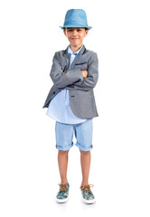 Gangster child with his arms crossed