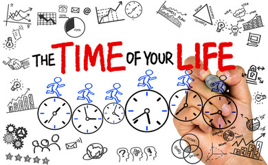 the time for your life hand drawn on whiteboard
