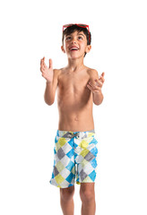 Happy child in swimsuit © luismolinero