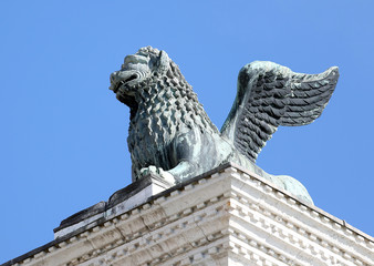 statue of the winged Lion of St mark