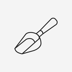 Coffee bean spoon line icon