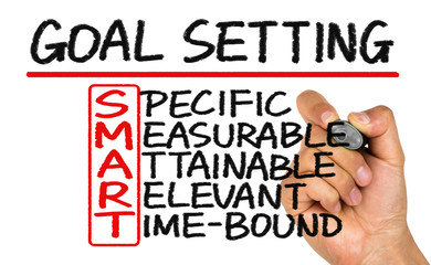 smart goal setting hand drawn on whiteboard
