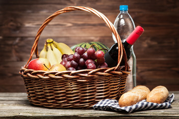 Basket full of fresh fruit