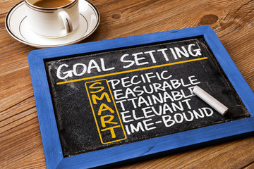 smart goal setting hand drawn on blackboard