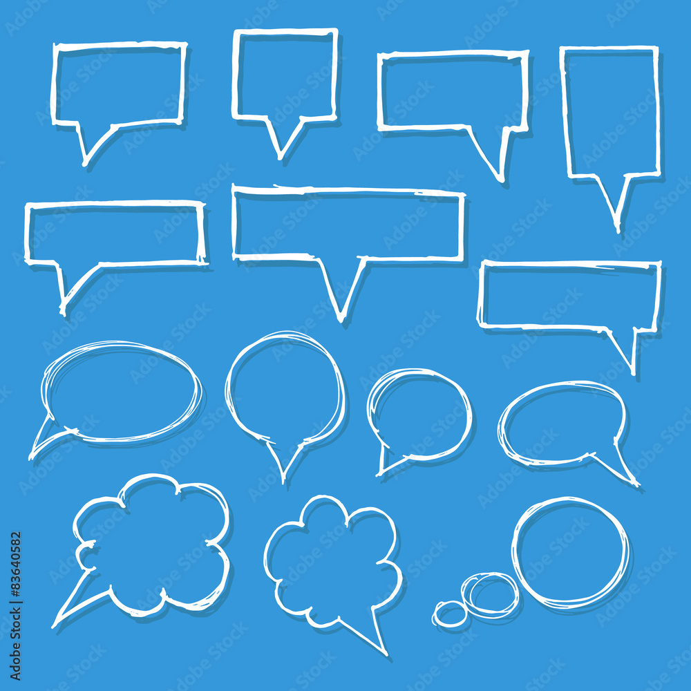 Poster speech bubbles. hand-drawn design elements collection.