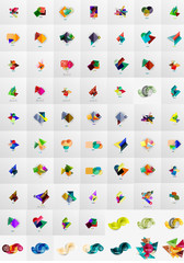 Geometric banners, templates, layouts. Paper graphics. Mega