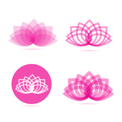 Lotus meditation flower logo pink