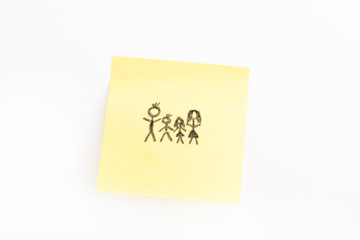 Familie auf Post it