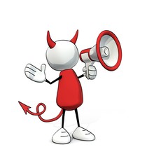 little sketchy man - devil with megaphone