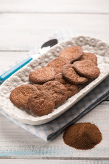 homemade coffee cookie, selective focus