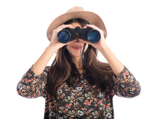 Woman with binoculars