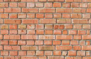 Obraz premium Red weathered brick wall seamless pattern