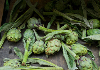 Fototapeta premium Artichokes a market.