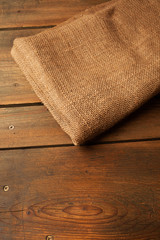 Wood and jute texture on picnic table background