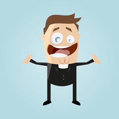 priester freundlich arme ausbreiten