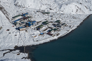 view of the village of Gokyo