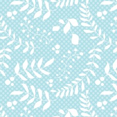 Seamless pattern with abstract hand drawn flowers