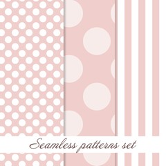 Set Seamless polka dot  vintage pattern